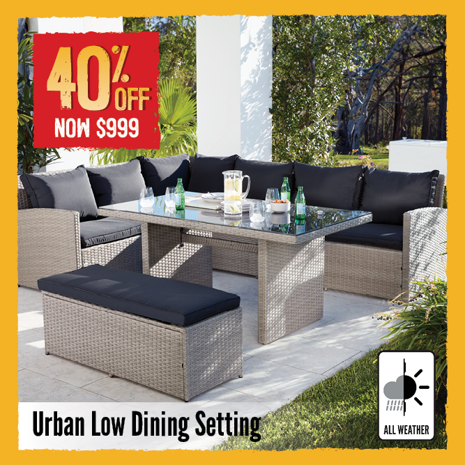 Now $999 40% Off Urban Low Dining Setting | Shop Now